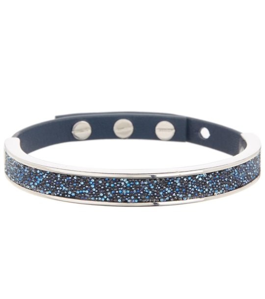 Дамска гривна  в синьо и сребристо с кристали снимка