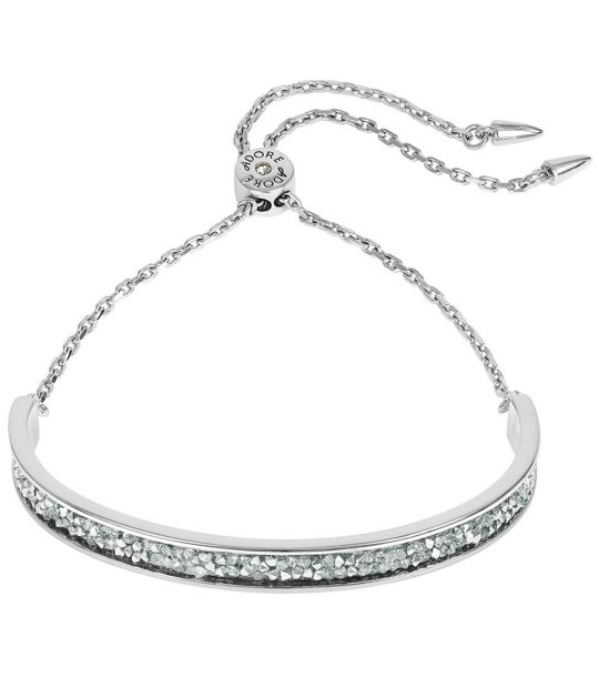 Сребриста дамска гривна с камъчета снимка