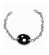 Сребриста гривна с кръгъл черен елемент-0 снимка