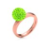 Дамски розовозлатист пръстен със зелени  кристали размер 50-0 снимка
