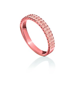 Дамски розов пръстен с камъни размер 54 снимка