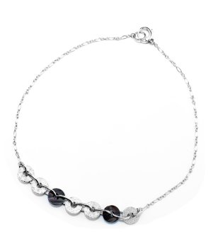 Дамско сребристо колие с дискове снимка