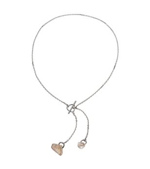 Дамско сребристо колие с висулки снимка