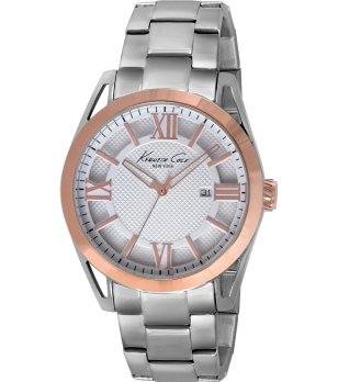 Мъжки аналогов часовник в сребристо и розовозлатисто снимка