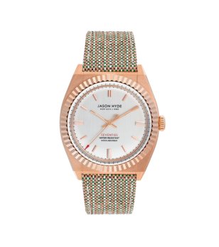 Аналогов часовник в розовозлатисто с текстилна каишка снимка