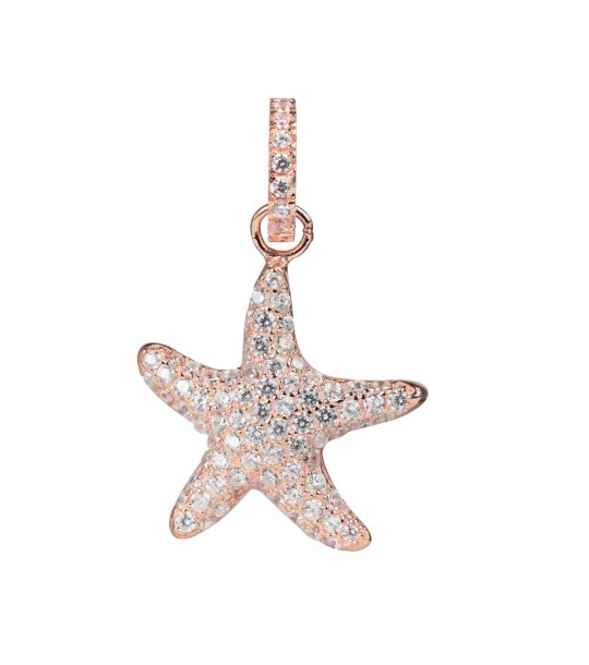 Розовозлатиста висулка морска звезда с кристали снимка