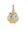 Златиста висулка с дизайн сова с кристали-0 снимка