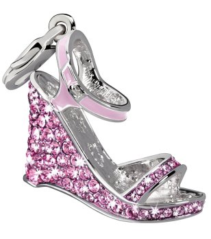 Посребрена висулка с розови камъни снимка