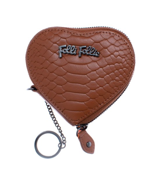 Дамска кафява сърцевидна чанта снимка