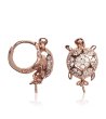 Обеци в розовозлатисто с дизайн костенурки и с цирконии-1 снимка