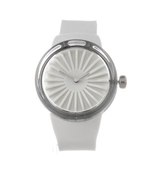 Аналогов кварцов часовник в бяло и сребристо снимка