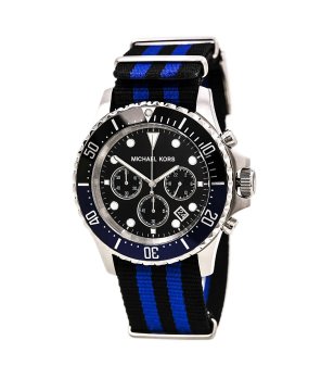 Аналогов мъжки часовник в черно и синьо снимка