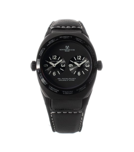 Черен часовник с два циферблата снимка