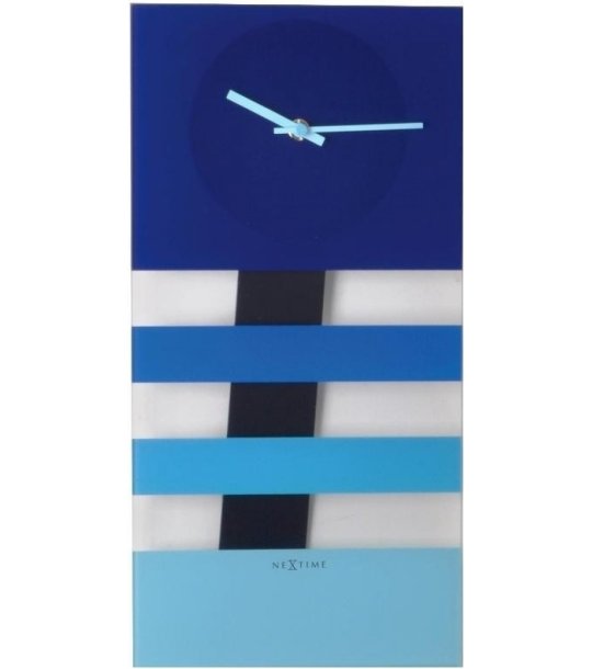 Кварцов стенен часовник в сини нюанси снимка