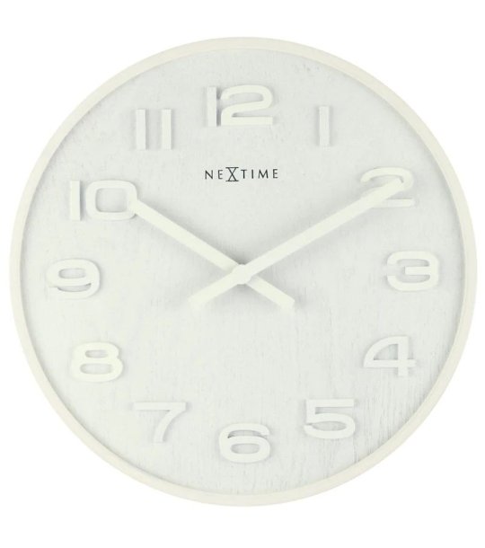 Аналогов стенен часовник в бяло снимка