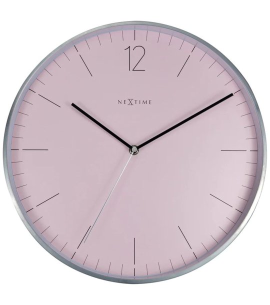 Аналогов стенен часовник в сребристо и розово снимка