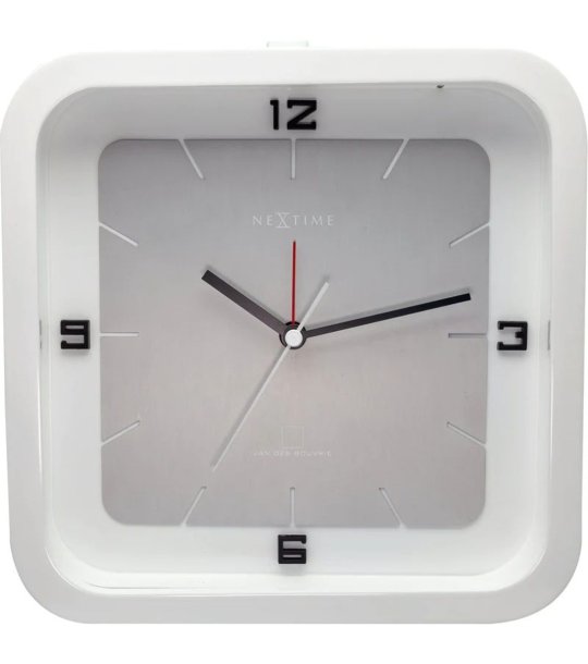 Бял стенен часовник с аларма снимка