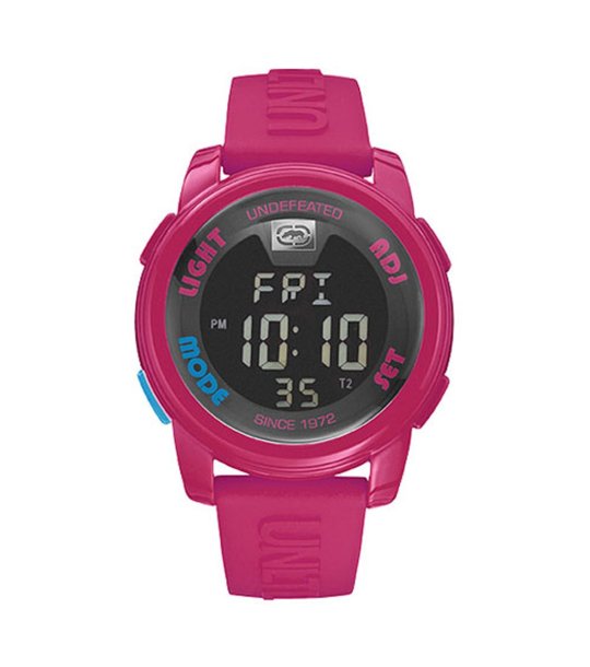 Цифров часовник с хронограф в циклама снимка