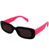 Дамски правоъгълни слънчеви очила с черна рамка и розови дръжки-0 снимка