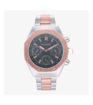 Часовник в сребристо и розовозлатисто с хронограф снимка