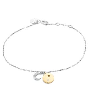 Дамска сребриста гривна с висулки снимка