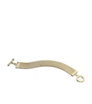 Дамска златиста гривна с широка верижка снимка