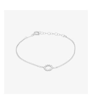 Дамска сребриста гривна с кръгъл елемент снимка