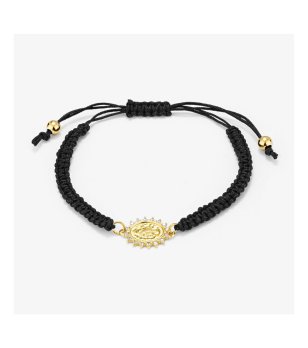 Черна дамска гривна с регулируема закопчалка снимка