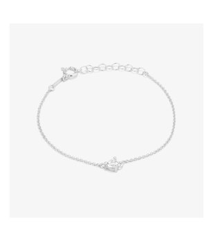 Дамска сребриста гривна с кръгло камъче снимка