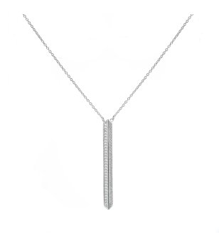 Дамско сребристо колие с висулка с цирконии снимка