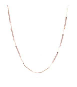 Розовозлатисто дамско колие с цирконии снимка