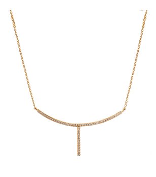 Дамско златисто колие с цирконии снимка