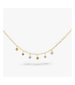 Златисто дамско колие с висулки снимка