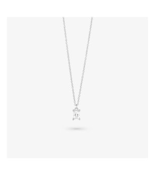 Дамско сребристо колие с висулка с кристал снимка