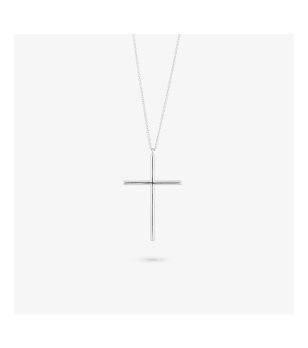Сребристо дамско колие с кръст снимка