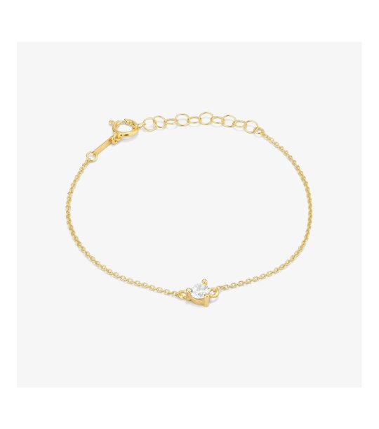 Златиста гривна с кръгъл камък снимка