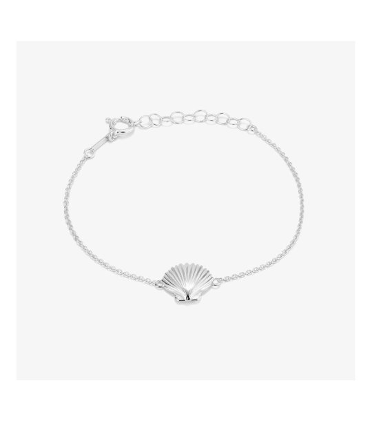 Сребриста гривна с мида снимка