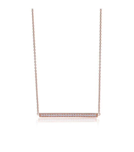 Дамско колие в розовозлатисто с цирконии снимка