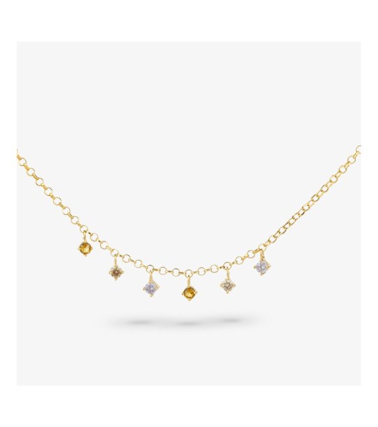 Златисто дамско колие с висулки снимка