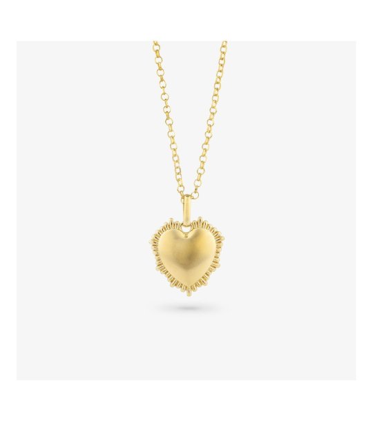 Златисто колие с висулка сърце снимка