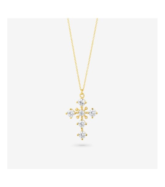 Дамско колие с кръст снимка