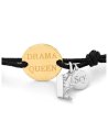 Регулируема гривна с елемент с надпис Drama Queen и висулки-1 снимка