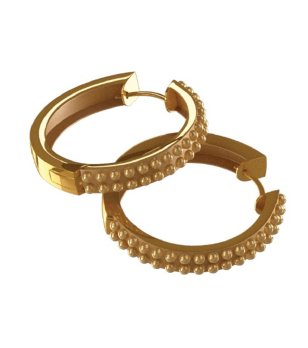 Обеци в златисто с кръгъл дизайн снимка