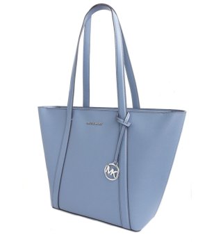 Дамска чанта в синьо с магнитно закопчаване снимка