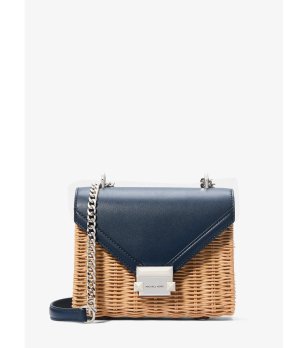 Дамска чанта Whitney в кафяво и синьо с катарама снимка