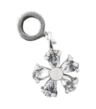 Талисман с висулка цвете с кристали снимка