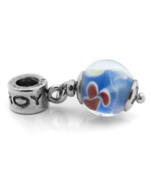 Талисман със стъклено мънисто  в синьо снимка