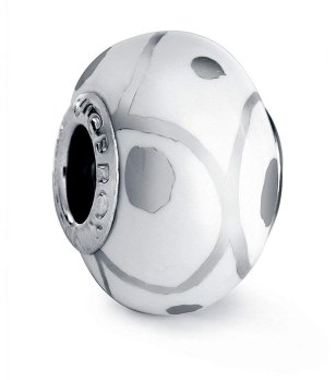 Дамски талисман за гривна в бяло и сребристо снимка