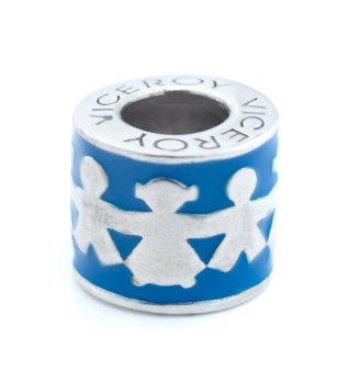 Талисман за гривна в синьо и сребристо с фигурки снимка