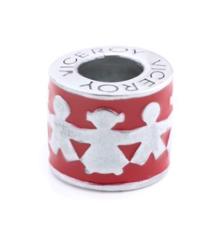 Талисман за гривна в червено и сребристо с фигурки снимка